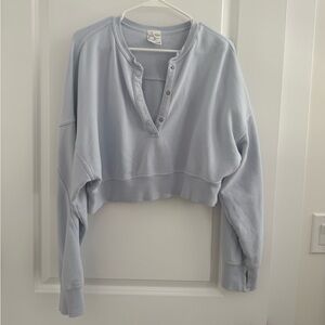 Aerie offline throwback snap crew neck sweatshirt